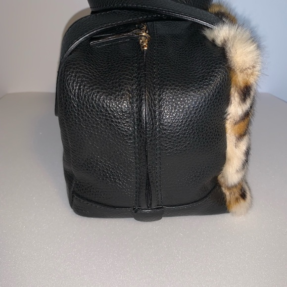 Animal faux fur leather handbag - Picture 2 of 6
